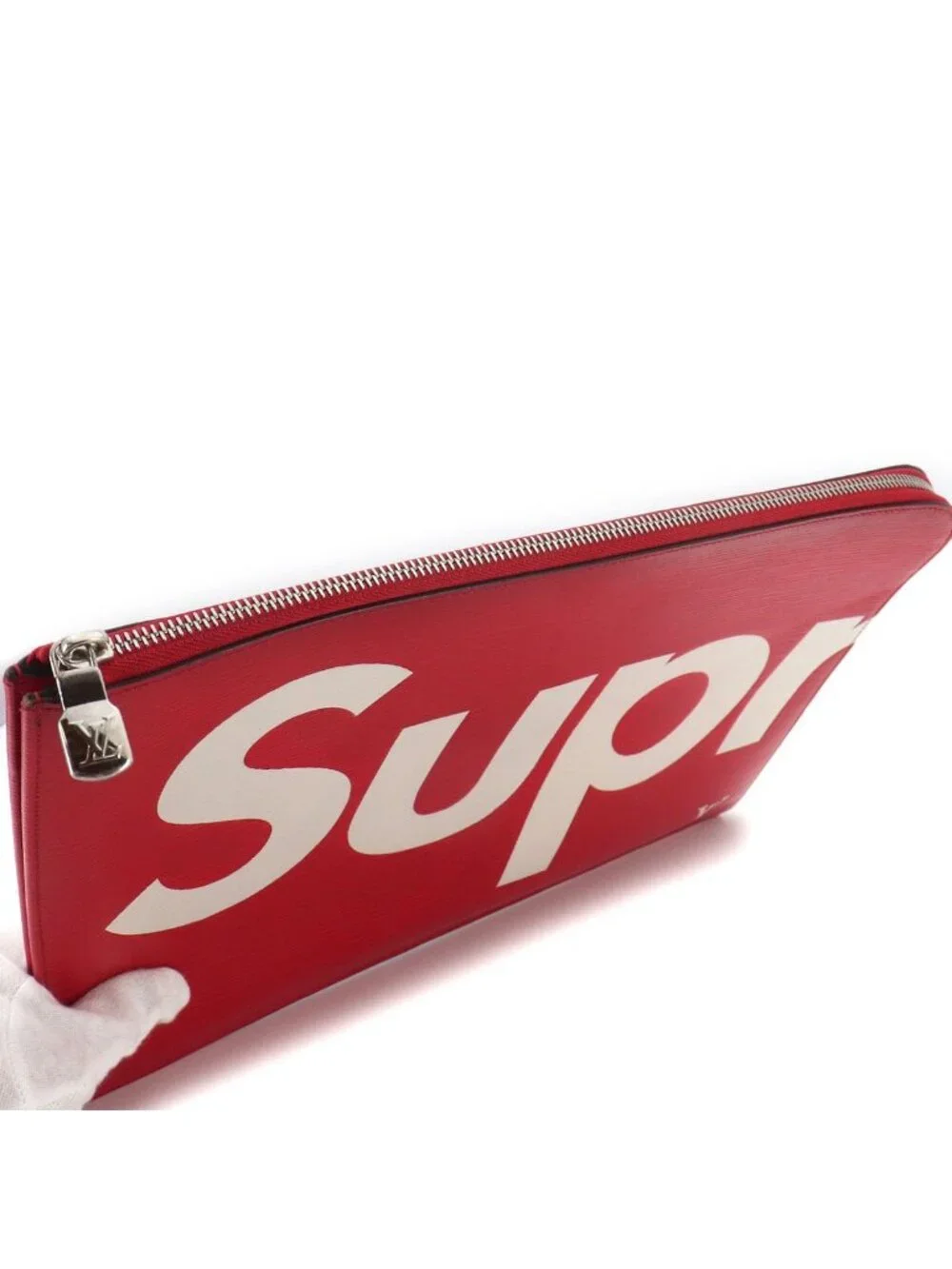 Louis Vuitton Supreme Epi Pochette Jour GM Clutch Red White